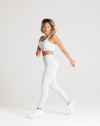 Power Seamless Sports Bra | Washed Light Grey