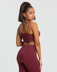 Power Seamless Sports Bra | Burgundy