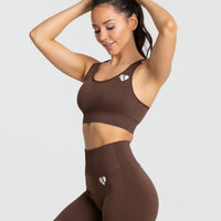 Power Seamless Sports Bra | Walnut Brown