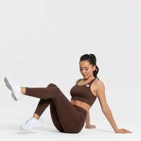 Power Seamless Sports Bra | Walnut Brown