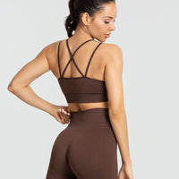 Power Seamless Sports Bra | Walnut Brown