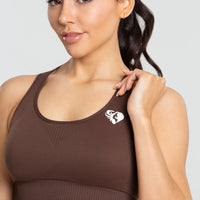 Power Seamless Sports Bra | Walnut Brown