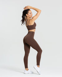 Power Seamless Sports Bra | Walnut Brown