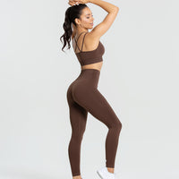 Power Seamless Sports Bra | Walnut Brown