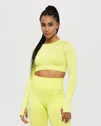 Power Seamless Long Sleeve Crop Top | Apple Mint