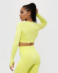 Power Seamless Long Sleeve Crop Top | Apple Mint