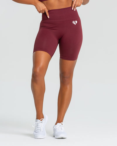 Power Seamless Cycling Shorts Burgundy1