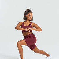 Power Seamless Cycling Shorts | Burgundy