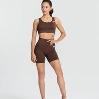 Power Seamless Cycling Shorts | Walnut Brown