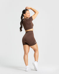 Power Seamless Shorts | Walnut Brown