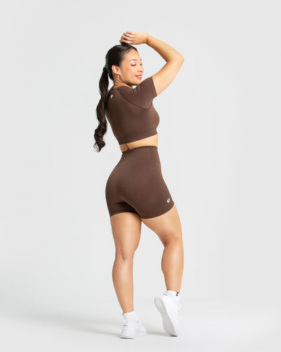 Power Seamless Shorts Walnut Brown