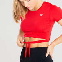 True Tie Crop Top | Red