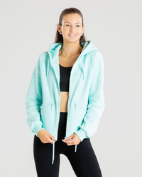 Power Zip Jacket | Bleached Aqua